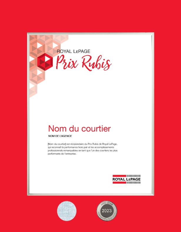 Mise  Prix Rubis MC de Royal LePage MD